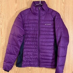 Columbia Purple Powder Pillow Hybrid Insulated Water Resistant Mobility Jacket